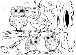 Coloring pages for girls 10 and up #1. Printable Coloring Page Outline Of Cute Cartoon Owl Family Sitting On Tree Near The Hollow Vector Image Coloring Book Of Forest Wild Animals For Kids Royalty Free Cliparts Vectors And Stock Illustration