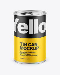 Download Tin Can W Matte Finish Mockup In Can Mockups On Yellow Images Object Mockups PSD Mockup Templates