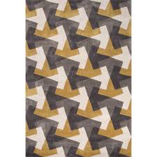Prolonged exposure to heavy footfall will wear down a. Jaipur Rugs Modern Geometric Pattern Gray Yellow Polyester Area Rug Fn29 Rectangle Modern Area Rugs Rugs On Carpet Modern Rugs