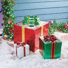 These Stackable Gift Boxes Outdoor Christmas Decoration Would Make The Outdoor Christmas Decorations Hanging Christmas Lights Decorating With Christmas Lights