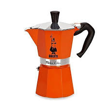 Bialetti 1 Piece Aluiminum Moka Colour 6 Cup Orange Kaffeemaschine Mocca Espresso