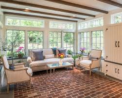 Traditional White Sunroom With Brick Floors And Wood Beams By Period Architecture Sunroom Designs Sunroom Decorating House With Porch
