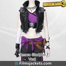 Amara Borderlands 3 Black Leather Vest Black Leather Vest Leather Vest Black Leather