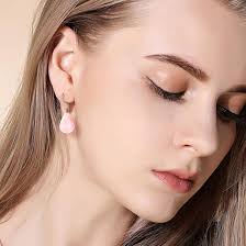 Buy Minimalist Resin Teardrop Titanium Drop Earrings Light White/Pink,  Fashion Water drop Dangle Earrings for Christmas/Valentines/Birthday Gifts,  Pure Titanium Fish Hook Earrings Hypoallergenic for Women Sensitive Ear, No  Gemstone, at Amazon.in