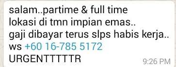 Kenapa loker part time jakarta bisa menambah wawasan tentang dunia kerja? Kerja Kosong Johor Twitterissa Part Time Full Time Taman Impian Emas Johor