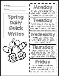 Specifically, please be respectful to your fellow posters. Quick Write Writing Prompts Spring Activities First Grade Writing Writing Prompts For Kids Writing