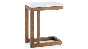 Parsons White Marble Top Elm Base 20x12 C Table C Table Table Brass Accent Table
