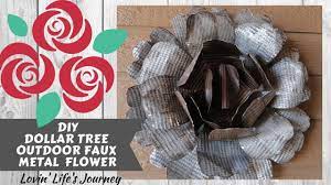 Dollar tree faux metal flowers. Dollar Tree Diy Outdoor Faux Metal Flower Metal Rose Garden Decor Youtube