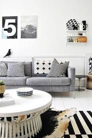 Black And White Living Room With Ikea Sofa And Warming Grey Tan Accents Love Black And White Living Room Decor Black And White Living Room White Living Room
