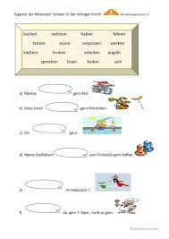 Erganze Die Fehlenden Verben In Der Richtigen Form Verben Text Auf Deutsch Deutsch Lernen