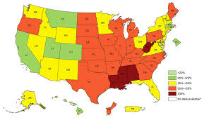 map heres where obesity rates are highest in the us