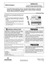 White Rodgers 50d50 843 Installation Instructions Manualzz Com