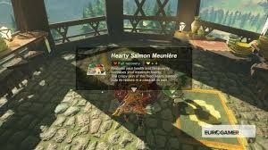 2 salmon fillets or steaks oil salt & pepper flour 1 tbs butter, melted 1 tsp soy sauce 1 tsp lemon juice. Salmon Meuniere Botw Recipe Recital At Warbler S Nest Walkthrough Zelda Breath Of The Wild Botw Game8