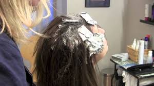 This is a demonstration on how to do blonde highlights over brown hair color all within one. Brown Hair With Blonde Highlights Hair Tutorial Color Painted In Between Foils Youtube