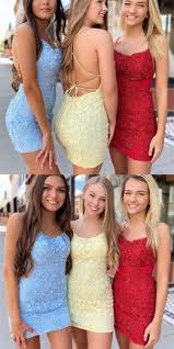 Free Shipping Tie Back Appliqued Sheath Red Homecoming Dress Homecoming Dresses Tight Lace Homecoming Dresses Homecoming Dresses Short Tight