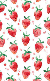 Looking for the best wallpapers? Cute Strawberry Wallpaper From Line Deco App Wallpaper Achtergronden Aquarellen Aquarel Kunst