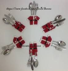 Lot De 6 Porte Couvert Tenue Noel Au Crochet Cuisine Et Service De Table Par Bebe Serena Tenue Noel Crochet Crochet Bebe