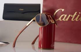 Cartier Santos Dumont Bubinga Wood Gold Sunglasses T8200699 Occhiali Lunette Wood Wooden Sunglasses For Men An Wooden Sunglasses Wood Sunglasses Wooden Watch