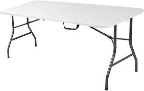 Commercial folding tables & chairs combo. Amazon Com Cosco Deluxe 6 Foot X 30 Inch Fold In Half Blow Molded Folding Table White Speckle Home Kitchen