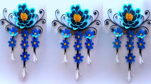 Hawaiian paper flowers for moana inspired party. Handmade Paper Flowers For Wall Decoration Diy Beautiful Wall Hanging Flower Youtube