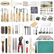 Amazon Com Simpzia Leather Working Tools 128 Pieces Leather Hand Sewing Tools Kit With Prong Punch Ed Leather Working Tools Leather Craft Tools Sewing Leather