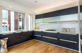 Modern Kitchen With Dark Gray European Cabinets With C Channel Door Hardware European Kitchen Cabinets European Kitchens Online Kitchen Cabinets