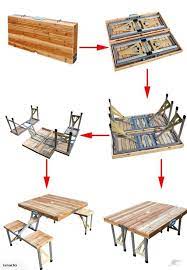 The foldable design of this whole set makes it easy for you to storage and carry, just simply fold it and store in compact locations. Camping Table Portable Wooden Set Dealsdirect Co Nz