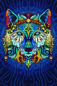 Shaman Wolf Colourful Animal Mandalas Art Painting Tools Colorful Art Prints Coloring Book Art