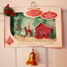 Ornament Box Diorama With Deer Vintage Christmas Crafts Vintage Christmas Ornaments Vintage Christmas