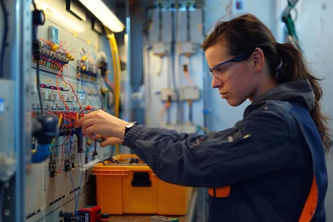 Electrician inspecting consumer unit in Orpington