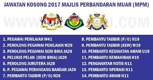 Full time, part time, internship. Jawatan Kosong Kerajaan 2017 Majlis Perbandaran Muar Mpm Pelbagai Jawatan Dan Bidang