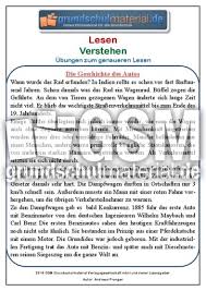 Klasse dreht sich im englischunterricht fast alles um das thema „jobs! Geschichte Des Autos Sachtexte Gemischt Sachtexte Lesen Deutsch Klasse 3 Grundschulmaterial De