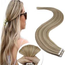 Amazon Com Joyoung Tape In Hair Extensions Highlights Dark Ash Blonde With Golden Blonde Hair Extensions Tape In Human Hair Tape In Highlighted Hair Extensions 20pcs 50gram 16inch Beauty