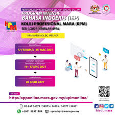 Fasa kemaskini upimonline bagi kemasukan ke program dinyatakan di bawah dibuka sehingga 30 jun 2021. Tak Klik Kolej Profesional Mara Ayer Molek Melaka Facebook