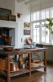 Maybe you would like to learn more about one of these? Farmhouse Kitchen With Freestanding Rustic Island Cottage Kitchen