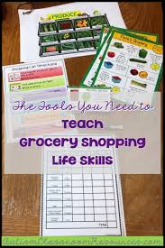 Fun grocery store learning activities and opportunities for kids while shopping at the grocery store, as well as things you can do at home to further your grocery store learning. The Tools You Need To Teach Grocery Shopping Life Skills Autism Classroom Resources