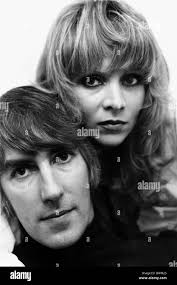Peter Cook comedian actor and wife Judy Huxtable 1975 Stock Photo