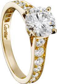 1895 Solitaire Ringyellow Gold Diamonds Jolies Bagues Bijoux Bijoux De Luxe