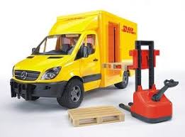 The Mercedes Benz Sprinter Dhl Truck With Manually Operated Pallet Jack From The Bruder Truck Collection Discounts On All Br Benz Sprinter Trucks Pallet Jack