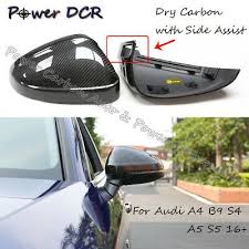 Dry Carbon Fiber Mirror Caps For Audi A4 B9 S4 A5 S5 Replace W H Lane Assist 16 Audi A4 Carbon Fiber Audi