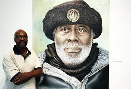 Congratulations to James Palmore for winning the $500 People's Choice Award  sponsored by the Arts Council of Greater Kalamazoo for his painting Chief, 