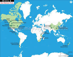 World Nations Parks Map Shows The Location Of Best National Parks In The World Which Inc National Parks Yellowstone National Park Usa Yellowstone National Park