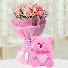 Shades range from softest blush pink, to pure rose pink, right through to bright magenta pink. Send 12 Pink Rose Bunch With Teddy Online Free Delivery Gift Jaipur