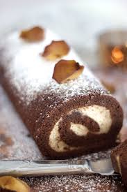 Buche De Noel With Brandy Cream Filling Types Of Sponge Cake Food Gourmet Recipes