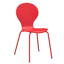 Its cushioned seat and slightly tapered legs provide the perfect balance between soft support and grounded stability. Petal Dining Chair In Red Edgemod Furniture Em 272 Red