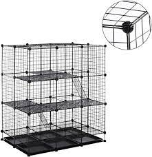 Whatever your level of diy skill, one of these plans is bound to suit you. Amazon Com Pawhut Diy Pet Playpen Wire Rabbit Cage For Chinchillas Small Animals With 6 Independent Trays Black Pet Supplies