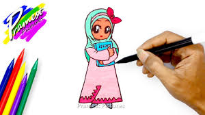 Gambar mewarnai kartun muslim terbaru gambarcoloring via gambarcoloring.blogspot.com. Muslimah Cara Menggambar Dan Mewarnai Untuk Anak Anak Youtube