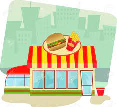 Download free food cartoons vectors and other types of food cartoons graphics and clipart at freevector.com! Fast Food Restaurant Cartoon Illustration Of A Fast Food Restaurant Royalty Free Cliparts Vectors And Stock Illustration Image 25662114