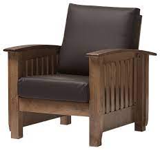 Shop mission chair kit at bellacor. Charlotte Mission Style Brown Faux Leather Lounge Chair Craftsman Armchairs And Accent Chairs By Hedgeapple