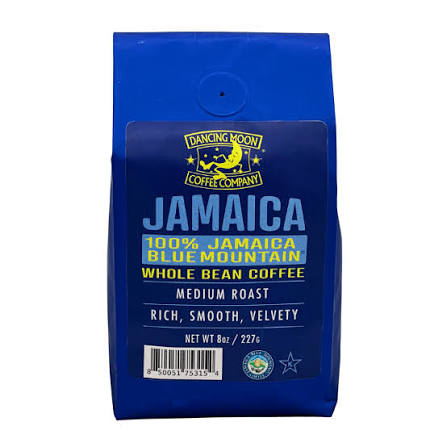 100% JAMAICA BLUE MOUNTAIN Whole Bean Coffee - 8 oz Bag